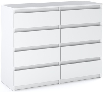 Komoda Biała Z Szufladami Szafka Rtv 120CM 8S Nowoczesne Meble Do Salonu