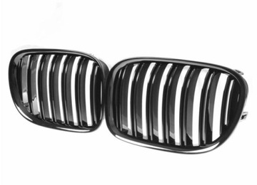 GRILL (NERKI) BMW F01 09-15 DOUBLE BAR GLOSSY BLAC