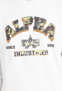 Alpha Industries College Camo sveter biely L
