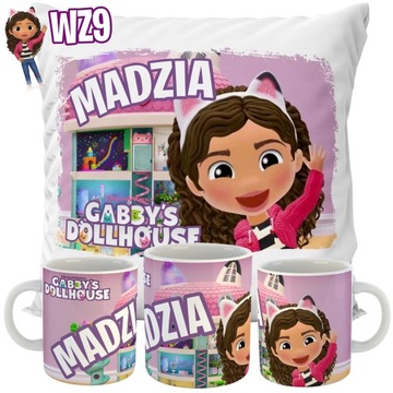 НАБОР КРУЖКА + ПОДУШКИ GABI'S CAT HOUSE + ИМЯ