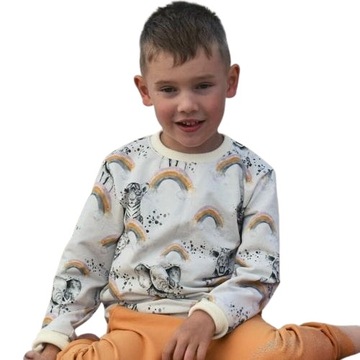 bluza dresowa dziecieca zwierzaki tecze handmad 92