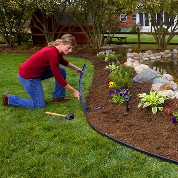 НАБОР САДОВЫХ КРОМОК ГАЗОНА, ЧЕРНЫЙ 10М | 50 мм + 30 АНКЕРНЫХ ШТИФТОВ