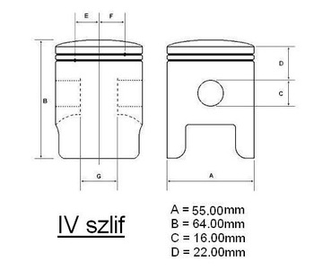 HONDA NSR 125 ПОРШЕНЬ С КОЛЬЦАМИ IV РАЗРЕЗ 55.00