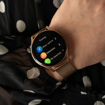 SMARTWATCH DAMSKI POLSKIE MENU EKG GLUKOZA CIŚNIENIE ROZMOWY AMOLED 2paski