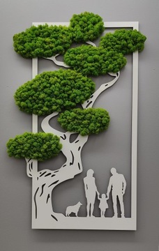 Drzewko bonsai z mchem mech chrobotek dowolna konfiguracja rodziny