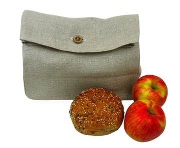 Torebka na śniadanie (lniana). Lunch bag. Premium