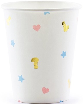 Kubeczki papierowe BOY or GIRL BABY SHOWER GENDER REVEAL 200ml 6 szt