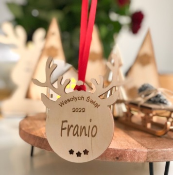 Деревянная безделушка с именем 12см Новогоднее украшение