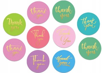 NAKLEJKI THANK YOU DZIĘKUJĘ SCRAPBOOKING 100szt