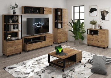 КОМПЛЕКТ мебели VEGAS M2 для гостиной, дуб, белый, черный