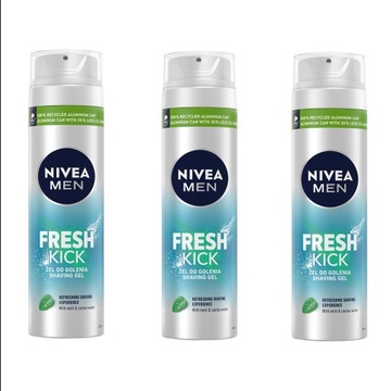 Żel do golenia NIVEA MEN Fresh Kick 200ml x 3 szt