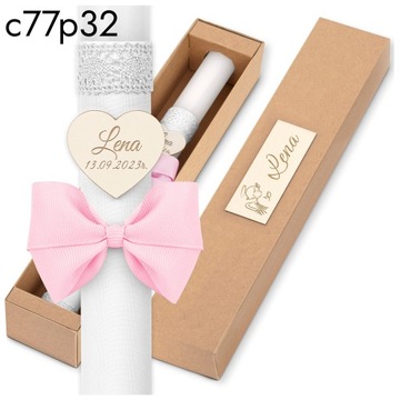 Świeca do Chrztu Świeca na Chrzest Pudełko Pamiątka Chrztu * IHS *