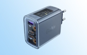 Зарядное устройство Acefast GaN 65 Вт 3 порта (1xUSB, 2xUSB C) серый (A45)