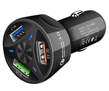 3A ŁADOWARKA SAMOCHODOWA USB QUICK CHARGE 3.0 LED