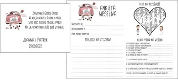 KSIĘGA GOŚCI NA WESELE ŚLUB Z ANKIETAMI PERSONALIZOWANA DREWNIANA PAMIĄTKA