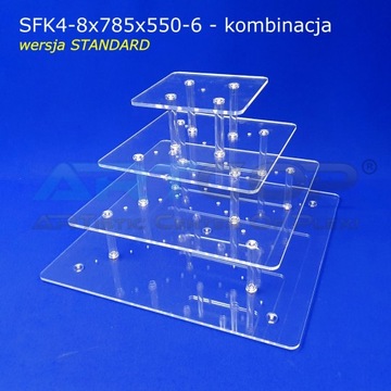 Многоярусная подставка для торта из оргстекла на 100 порций, свадебная.