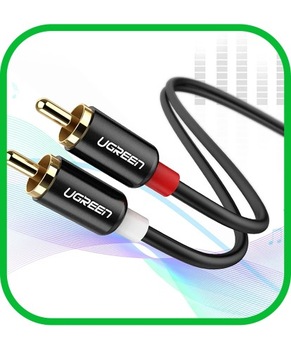 Кабель Аудиокабель JACK 3,5 мм 2x RCA Chinch STEREO 3M HQ Позолоченный