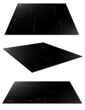 Встраиваемый гарнитур Samsung BLACK GLASS BESPOKE с отдельно стоящим холодильником