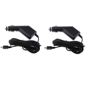 2 szt. 3,5-metrowy zasilacz samochodowy V do 5 V Mini USB do rejestratora GPS