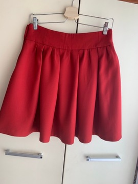 36 Zara Woman czerwona rozkloszowana plisowana spódnica mini