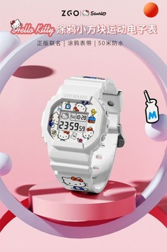 Студенческие спортивные водонепроницаемые цифровые часы HelloKitty
