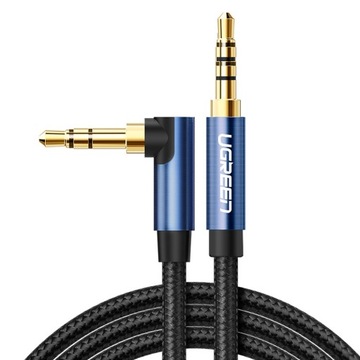 UGREEN MOCNY KABEL PRZEWÓD AUDIO STEREO AUX KĄTOWY 2 X MINI JACK 3,5MM 1.5M