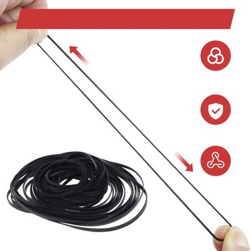 100SZT PASKI NAPĘDOWE DO MAGNETOFONU KOMPLET CZARNY