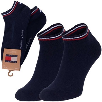 TOMMY HILFIGER SKARPETY SKARPETKI STOPKI 2P GRANATOWE r.35-38