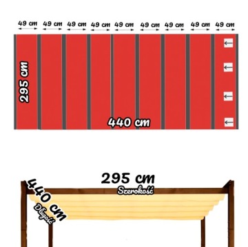Римские рулонные шторы, водонепроницаемый выдвижной тент, 295 см х 440 см.