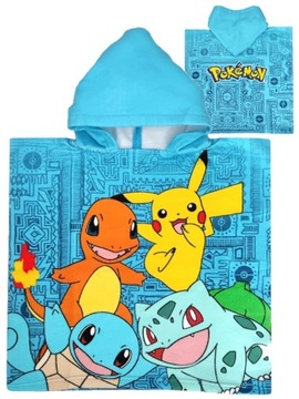 Ponczo poncho ręcznik z kapturem Pokemon Microfibra