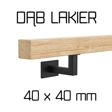 Poręcz ścienna drewniana dębowa dąb lakier 100cm