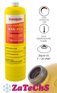 BUTLA GAS PRO MAPP 1'' CASTOLIN GAZ NABÓJ 400g jak SIEVERT EXPRESS SUPEREGO