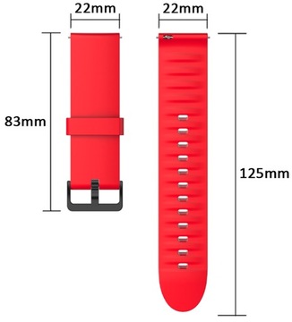 Pasek Opaska 22mm do Zegarka Smartwatcha Silikonowy Teleskopy Uniwersalny