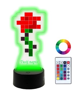 Lampka Nocna z Nadrukiem 3D LED Minecraft Imię