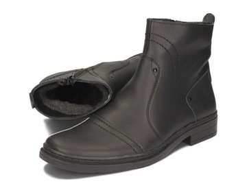 ЗИМНИЕ БОТИНКИ «Челси», КОЖАНЫЕ БОТИНКИ 252, ЧЕРНЫЕ 42