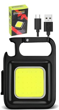 MOCNA MINI LATARKA WIELOFUNKCYJNA LED COB BRELOK MAGNES MULTITOOL UCHWYT