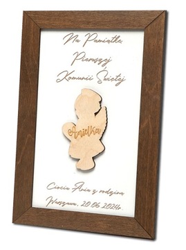 PAMIĄTKA PIERWSZEJ KOMUNII ŚWIĘTEJ PREZENT NA KOMUNIE RAMKA 3D