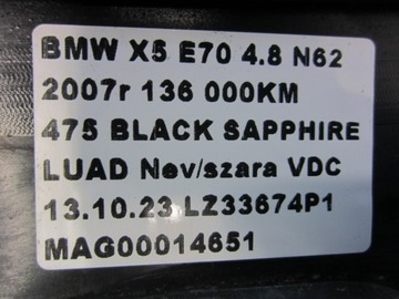 BMW X5 E70 X6 E71 PODSZYBIE OSŁONA WLOTU PLASTIK 51717151969