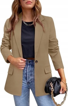 ELEGANCKI MODNY ŻAKIET MARYNARKA BLEZER ROZ.S-3XL