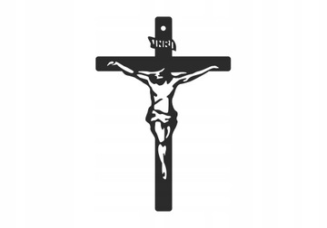 Krzyż metalowy na ścianę KNS002 20 cm srebrny