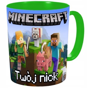 KOLOROWY KUBEK MINECRAFT Z TWOIM IMIENIEM