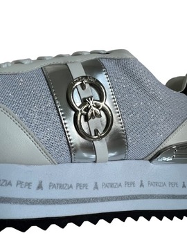 PATRZIA PEPE sneakersy adidasy srebrny brokat r.38