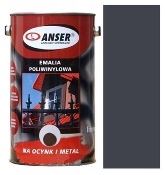 FARBA do metalu NA OCYNK ALUMINIUM DACH BLACHĘ grafit 1 L RAL 7015