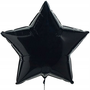 Duży Balon Foliowy GWIAZDA Czarny Urodziny 18 45cm