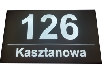 Podświetlany numer domu LED , zmierzchówka 45cm