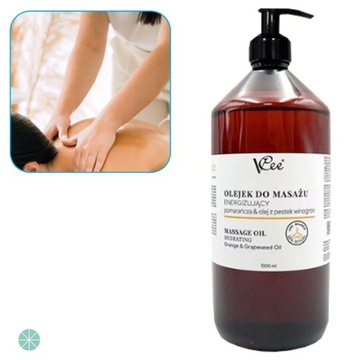 OLEJEK DO MASAŻU POMARAŃCZA&OLEJ Z PESTEK WINOGRON ENERGETYZUJĄCY 1L