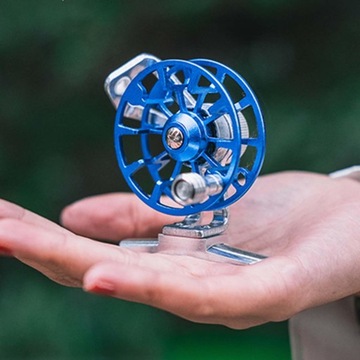 Нахлыстовая катушка Аксессуары для колес Гладкая ручная катушка Легкая синяя