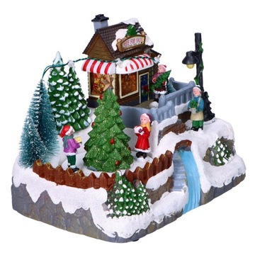 Светодиодная рождественская деревня, коттедж у ручья