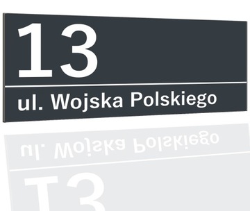 Tabliczka ADRESOWA ANTRACYT 45x20 ulica Numer domu