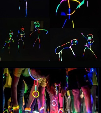 ŚWIECĄCE OPASKI BRANSOLETKI FLUORESCENCYJNE 100szt